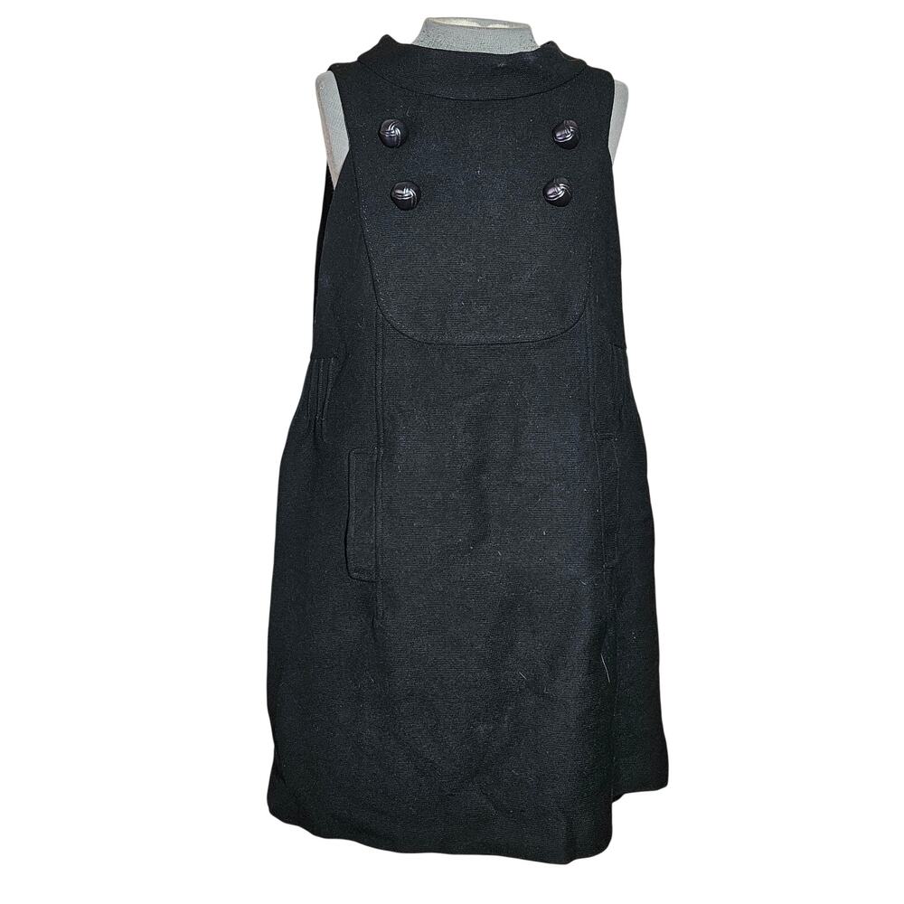 Black Wool Blend Sleeveless Dress Size Medium